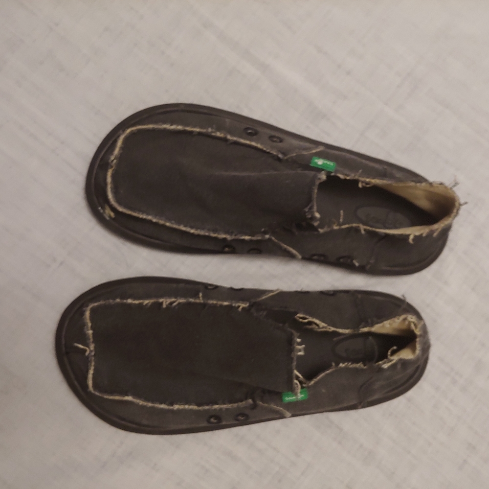 Sanuk China gray/black Chiba Sidewalk Surfer Sz 8